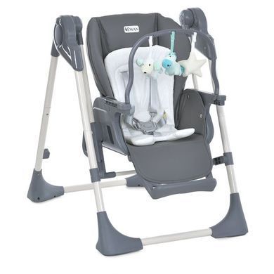 Дитячий стільчик-гойдалка для новонародженого El Camino Swan Me 1087-G Dark Gray