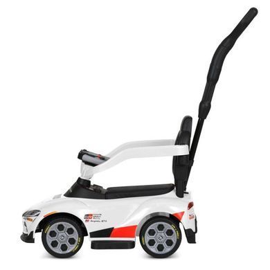 Каталка-толокарь Bambi Racer M 6129EL-1 белая с родительской ручкой, музыка, на батарейках, фары со светом