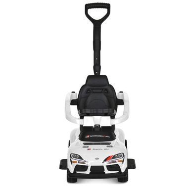 Каталка-толокарь Bambi Racer M 6129EL-1 белая с родительской ручкой, музыка, на батарейках, фары со светом