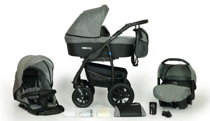 Коляска 3 в 1 Verdi Sonic Plus 9023-VSP-04, 04, серый