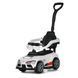 Каталка-толокарь Bambi Racer M 6129EL-1 белая с родительской ручкой, музыка, на батарейках, фары со светом