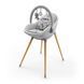 Стульчик для кормления 3 в 1 Kinderkraft Fini Up Grey (KHFINIUPGRY0000) с режимом шезлонг для новорожденных, дуга с 3 игрушками, двойной поднос