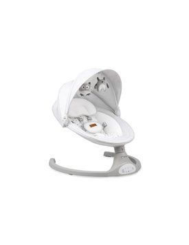 Убаюкивающий центр-шезлонг MoMi KENANI Light Grey с дистанционным управлением и москитной сеткой, съемная обивка, музыка, регулировка качания