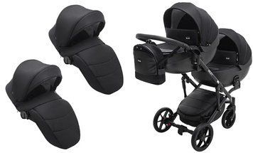 Коляска 2 в 1 для двойни Bair Next DUO Soft 02 черный