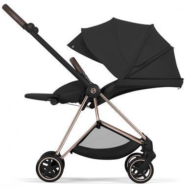 Коляска 2в1 Cybex Mios Comfort 5.0 Sepia Black шасси Rose Gold сборка люльки из шасси, легкая и маневренная, амортизация всех колес