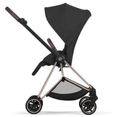 Коляска 2в1 Cybex Mios Comfort 5.0 Sepia Black шасси Rose Gold сборка люльки из шасси, легкая и маневренная, амортизация всех колес