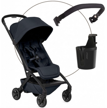 Прогулянкова коляска Joolz Aer2 BB + CH Dark Navy з бампером та підсклянником, розміри для ручної поклажі IATA, легка вага