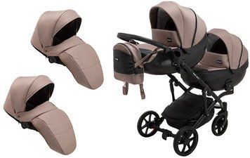 Коляска 2 в 1 для двойни Bair Next DUO Soft 03 темный капучино
