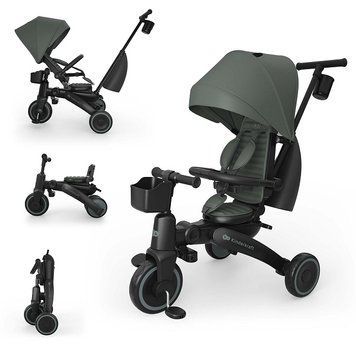 Велосипед триколісний дитячий Kinderkraft Jazz 3 Green (KRJAZZ03GRE0000) з обертовим сидінням на 360, регулювання ручки, компактне складання