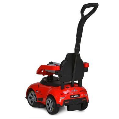 Каталка-толокар Bambi Racer  M 6129EL-3 червона з батьківською ручкою, музика, на батарейках, фари зі світлом