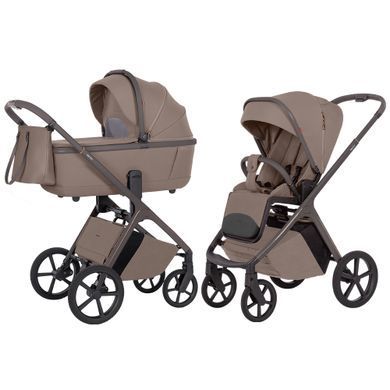 Коляска 2в1 CARRELLO Vector CRL-6552 2в1 Cashmere Beige збільшена люлька, маневрені великі колеса, знімний текстиль