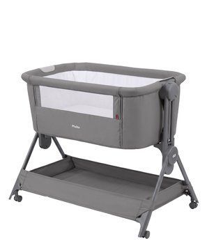 Приставне ліжечко CARRELLO Molto CRL-15502 Leviro Grey з регулюванням висоти, москітна сітка, кріплення до ліжка