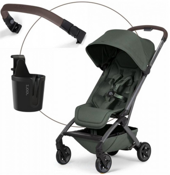 Прогулянкова коляска Joolz Aer2 BB + CH Forest Green з бампером та підсклянником, розміри для ручної поклажі IATA, легка вага