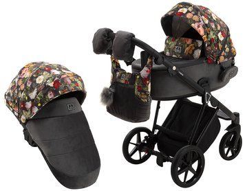 Коляска 2 в 1 Adamex Porto Flowers-PR-1