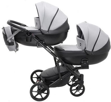 Коляска 2 в 1 для двойни Bair Next DUO Soft 31 серый