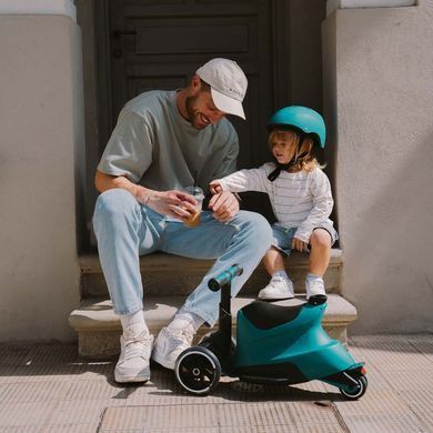 Самокат-трансформер для детей 4в1 smarTrike Xtend Ride-on Salmon Pink с родительской ручкой, большие колеса со светодиодной подсветкой, система Xtend