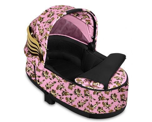 Коляска Cybex ePriam & каркас Chrome Brown (с электроприводом) + люлька Lux R by Jeremy Scott Cherub Pink