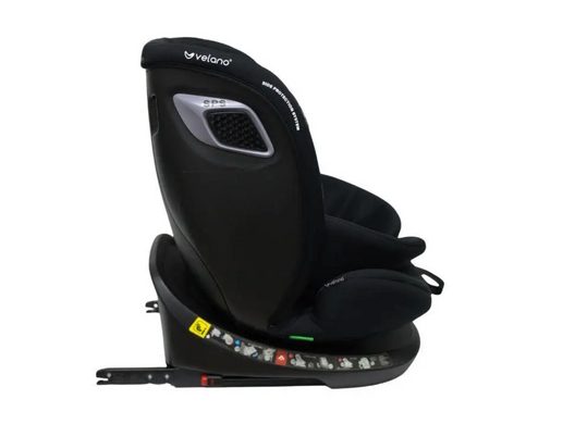 Автокрісло VELANO Vento black i-Size ISOFIX та опорна нога, оберт сидіння на 360, ремені безпеки із SIGNAL-сигналом, 4 позиції спинки