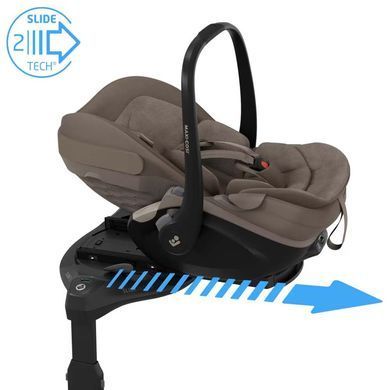 Автокрісло MAXI-COSI Pebble Slide Pro Oak Truffle з функцією Easy-in, легка вага, великий капюшон, вентиляції ClimaFlow, регулювання підголівника