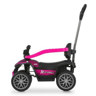 Дитячий квадроцикл на акумуляторі 3в1 Bambi Racer M 6274EBLR-8 рожевий з функцією каталки-толокара, батьківська ручка, пульт дистанційного керування