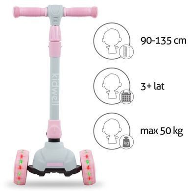 Дитячий самокат Kidwell Jax gray/pink