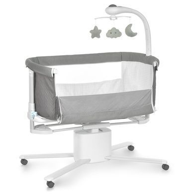 Приставная кровать El Camino DREAM ME 1223 Gray функция люльки с электрическим укачиванием, мобиль с проектором, таймер, 6 успокаивающих мелодий