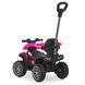 Дитячий квадроцикл на акумуляторі 3в1 Bambi Racer M 6274EBLR-8 рожевий з функцією каталки-толокара, батьківська ручка, пульт дистанційного керування