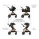 Універсальна коляска 3 в 1 Kinderkraft Esme Pro Pure Black (KSESME00BLK300N) великі колеса з амортизацією, регульована батьківська ручка, компактне складання