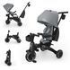 Велосипед триколісний дитячий Kinderkraft Jazz 3 Grey (KRJAZZ03GRY0000) з обертовим сидінням на 360, регулювання ручки, компактне складання