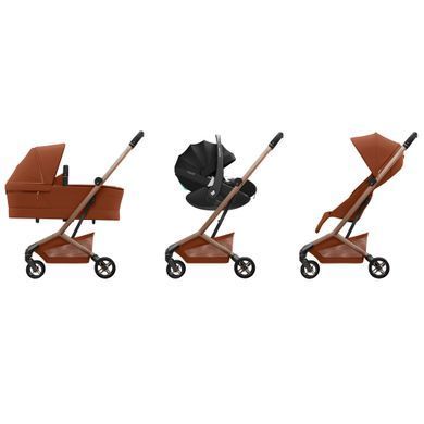 Прогулянкова коляска Maxi-Cosi Fame Cabin Copper Terra у літак і для подорожей, з підсвіткою, вбудований пауербанк