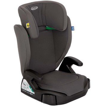 Автокрісло Graco Junior Maxi i-Size сіро-коричневе 10 рівнів підголівника, стандарт безпеки ECE R129/03, 2 висувні підсклянники