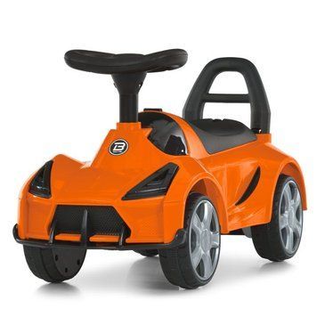 Каталка-толокар Bambi Racer M 6299-7 помаранчевий з кошиком під сидінням, ручка для перенесення, передні фари зі світлом, музика