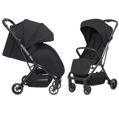 Прогулянкова коляска CARRELLO Nova CRL-5521 Coral Black 2024 з автоматичним складанням і чохлом для ніжок