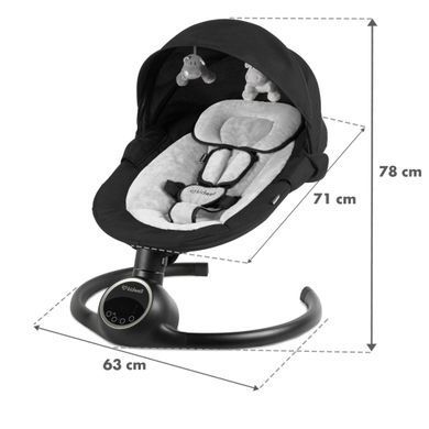 Заколисуючий центр-шезлонг 2в1 Kidwell Reve black/silver