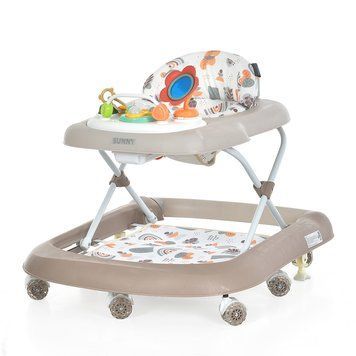 Ходунки дитячі 2в1 El Camino SUNNY ME 1239 Mocha з регулюванням висоти, ігрова панель із музикою, коліщатка