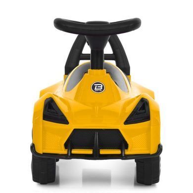 Каталка-толокарь Bambi Racer M 6299-6 желтый с корзиной под сиденьем, ручка для переноски, передние фары со светом, музыка