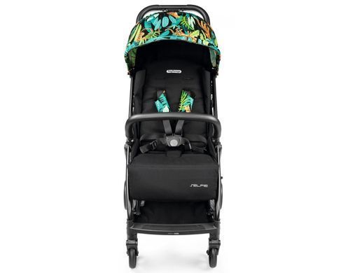 Прогулочная коляска Peg-Perego Selfie Jaguars черная с тропическим рисунком