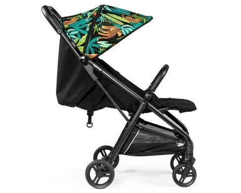 Прогулочная коляска Peg-Perego Selfie Jaguars черная с тропическим рисунком