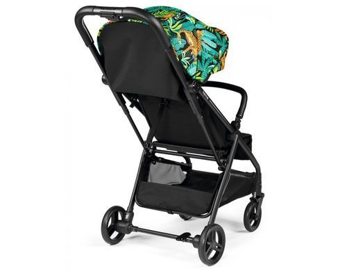 Прогулочная коляска Peg-Perego Selfie Jaguars черная с тропическим рисунком