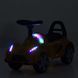 Каталка-толокарь Bambi Racer M 6299-6 желтый с корзиной под сиденьем, ручка для переноски, передние фары со светом, музыка