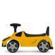 Каталка-толокарь Bambi Racer M 6299-6 желтый с корзиной под сиденьем, ручка для переноски, передние фары со светом, музыка