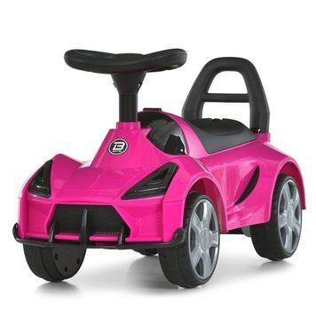 Каталка-толокар Bambi Racer M 6299-8 рожевий з кошиком під сидінням, ручка для перенесення, передні фари зі світлом, музика