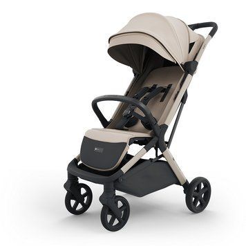 Прогулянкова коляска Kinderkraft Nubi 3 Sand Beige (KSNUBI03BEG0000) з великими колесами EVA, компактне автоматичне складання, кошик на 5 кг