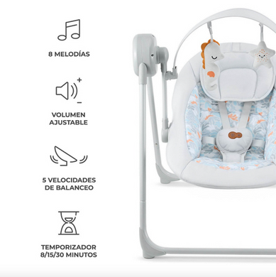 Шезлонг-гойдалка Kinderkraft Swingee Grey (KBSWIN00GRY0000)