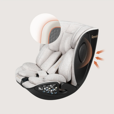 Автокрісло Lionelo MOXIE NEXT I-SIZE BEIGE SAND з обертом на 360, вкладиш для новонародженого, захист від бокового удару SIP, магнітні пряжки