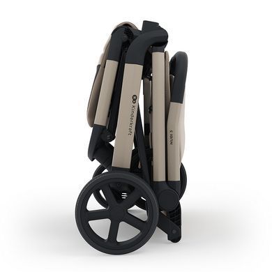 Прогулянкова коляска Kinderkraft Nubi 3 Sand Beige (KSNUBI03BEG0000) з великими колесами EVA, компактне автоматичне складання, кошик на 5 кг