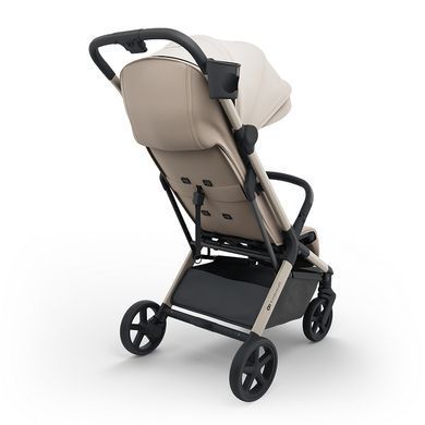 Прогулянкова коляска Kinderkraft Nubi 3 Sand Beige (KSNUBI03BEG0000) з великими колесами EVA, компактне автоматичне складання, кошик на 5 кг