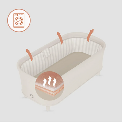 Стільчик для годування 3в1 Lionelo MADDIE SET BEIGE з функцією шезлонгу та ліжечком-колискою для немовлят, оберт на 360