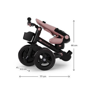 Триколісний велосипед Kinderkraft Aveo 2 Plus Pink (KRAVEO02PNK0000) трансформер 6в1, оберт сидіння на 360, м'яке сидіння з системою Air Flow