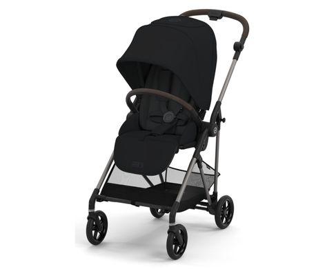 Прогулочная коляска Cybex Melio Moon Black с бампером (новинка 2023)